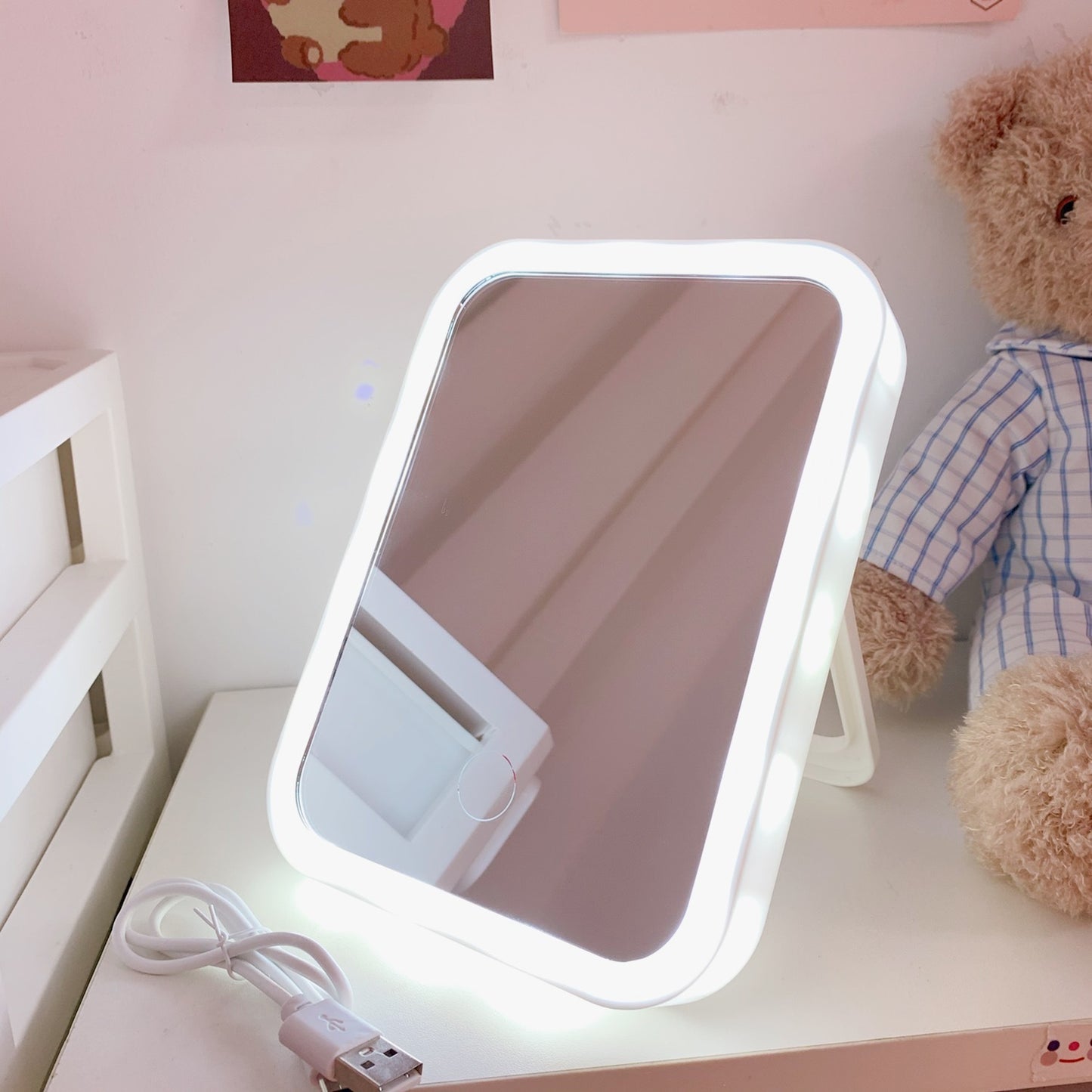 Desktop LED Makeup Mirror – 3 Lighting Modes, Touch Control, Portable Vanity Mirror - Shop Modiqa