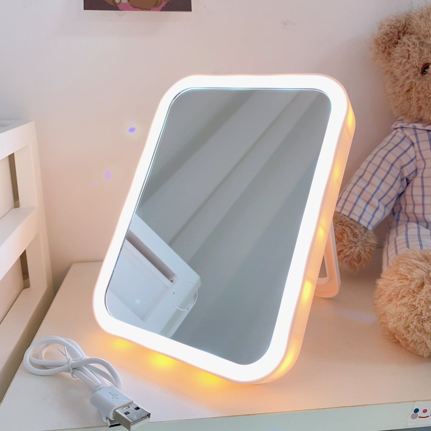 Desktop LED Makeup Mirror – 3 Lighting Modes, Touch Control, Portable Vanity Mirror - Shop Modiqa