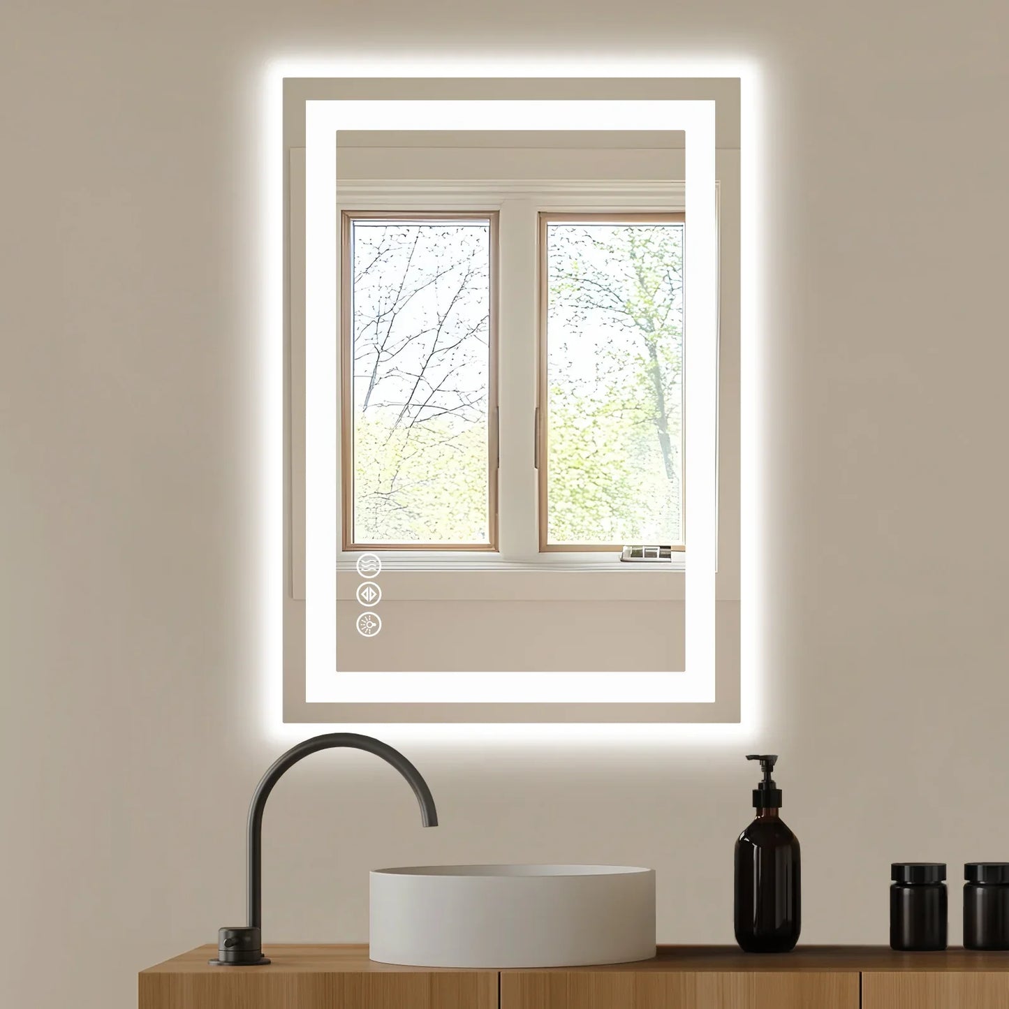 Aesthetic LED Vanity Mirror – 3 Lighting Modes, Touch Sensor, Anti-Fog - Shop Modiqa