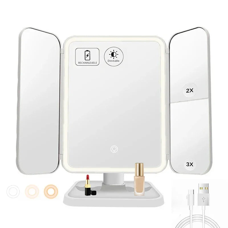 Trifold Makeup LED Mirror - Shop Modiqa