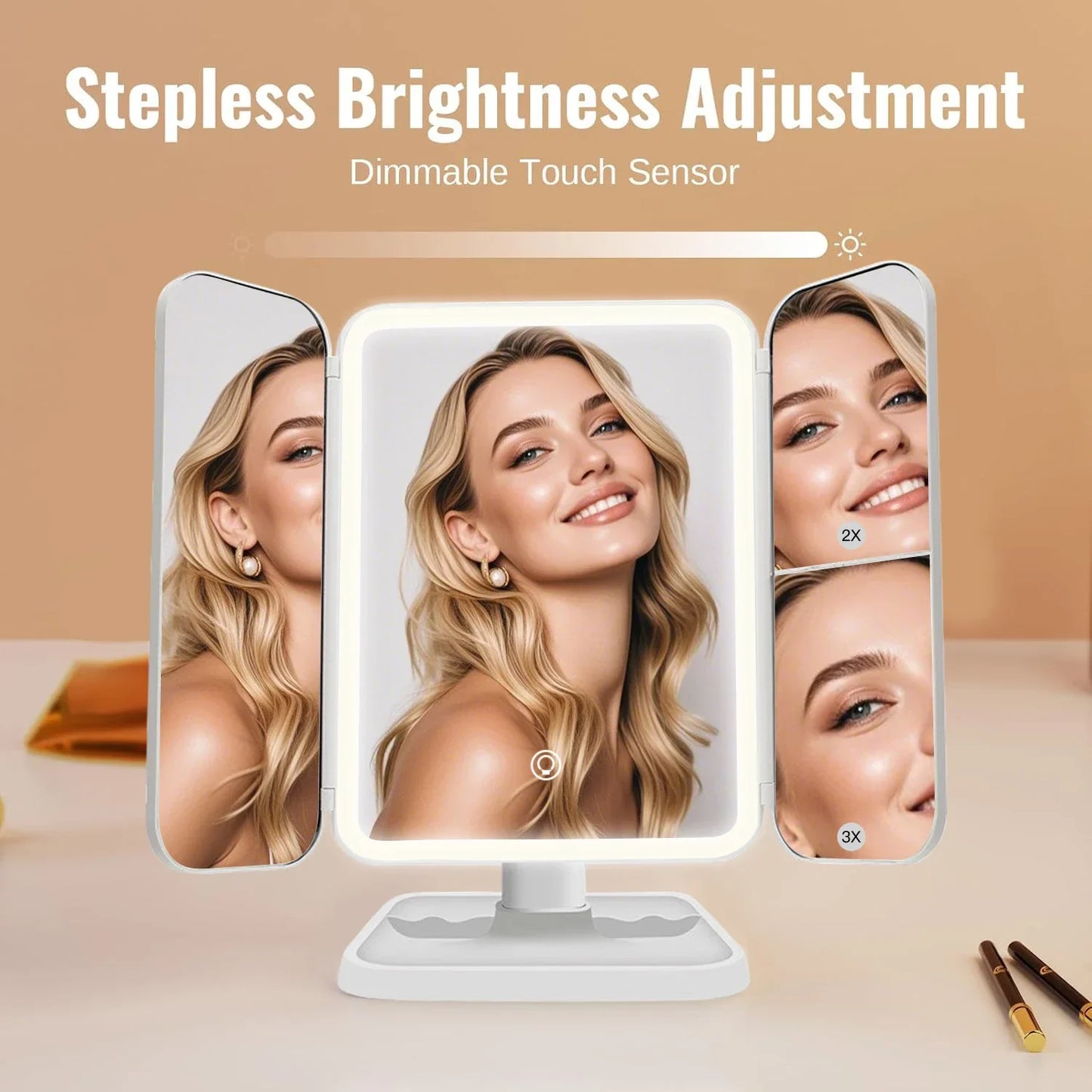 Trifold Makeup LED Mirror - Shop Modiqa