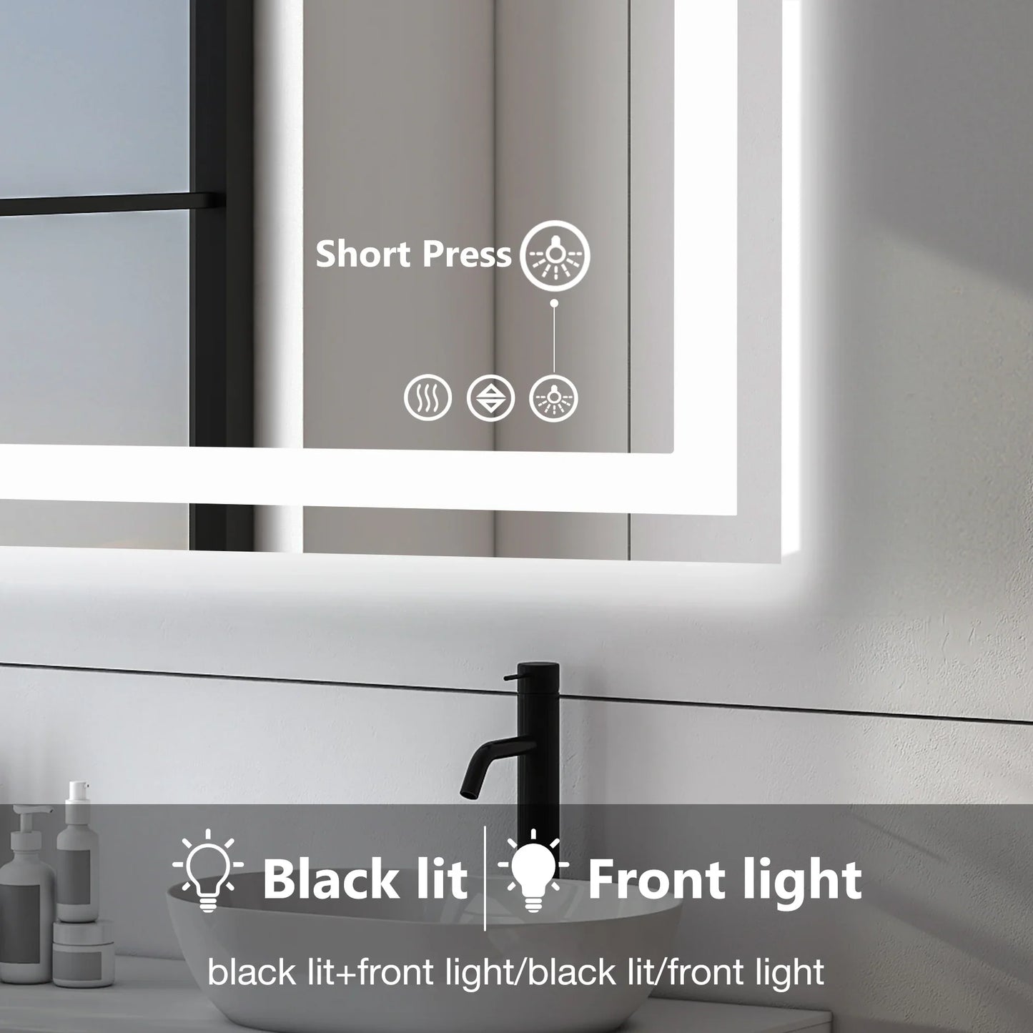 Aesthetic LED Vanity Mirror – 3 Lighting Modes, Touch Sensor, Anti-Fog - Shop Modiqa