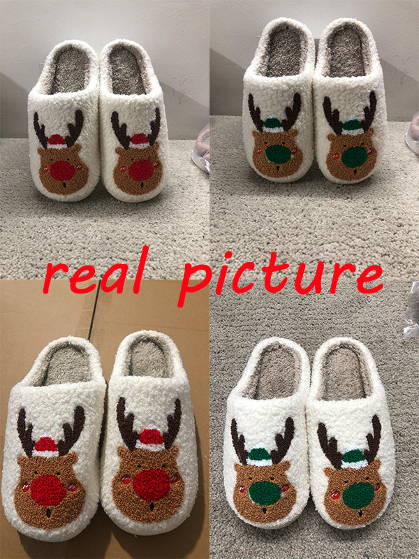 Christmas Elk Soft Cozy Bedroom Slipper