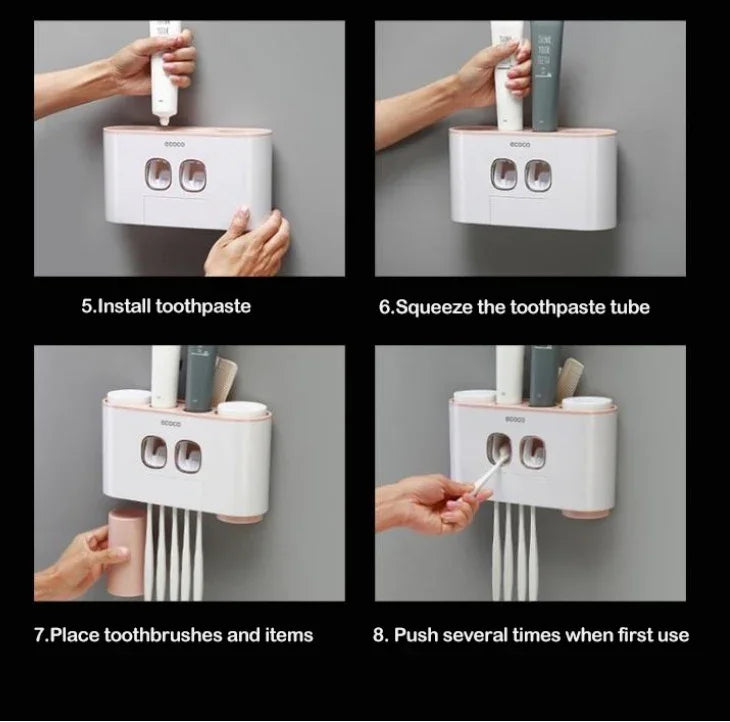 Toothbrush and Toothpaste Holder – Wall-Mounted, Minimal Bathroom Organizer - Shop Modiqa