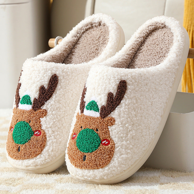 Christmas Elk Soft Cozy Bedroom Slipper
