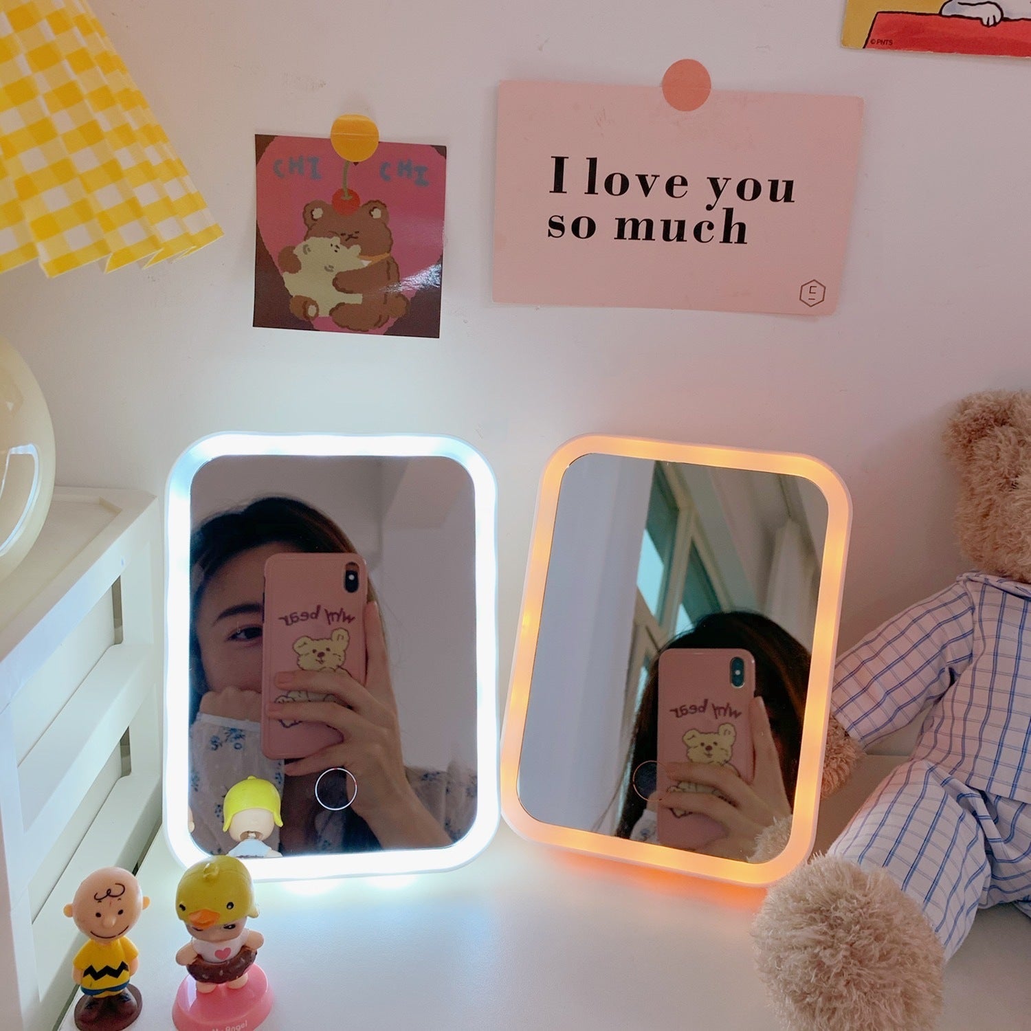 Desktop LED Makeup Mirror – 3 Lighting Modes, Touch Control, Portable Vanity Mirror - Shop Modiqa
