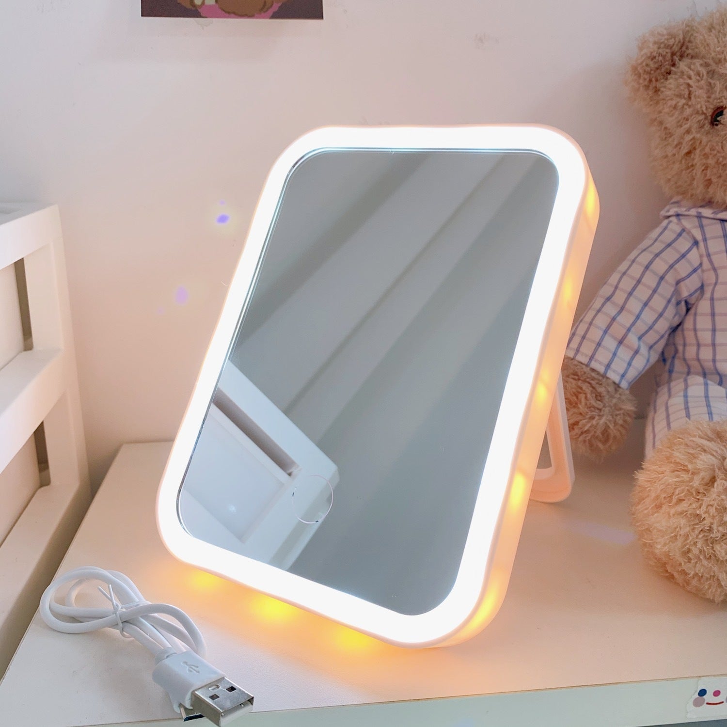 Desktop LED Makeup Mirror – 3 Lighting Modes, Touch Control, Portable Vanity Mirror - Shop Modiqa