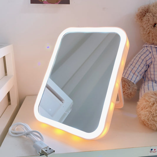 Desktop LED Makeup Mirror – 3 Lighting Modes, Touch Control, Portable Vanity Mirror - Shop Modiqa