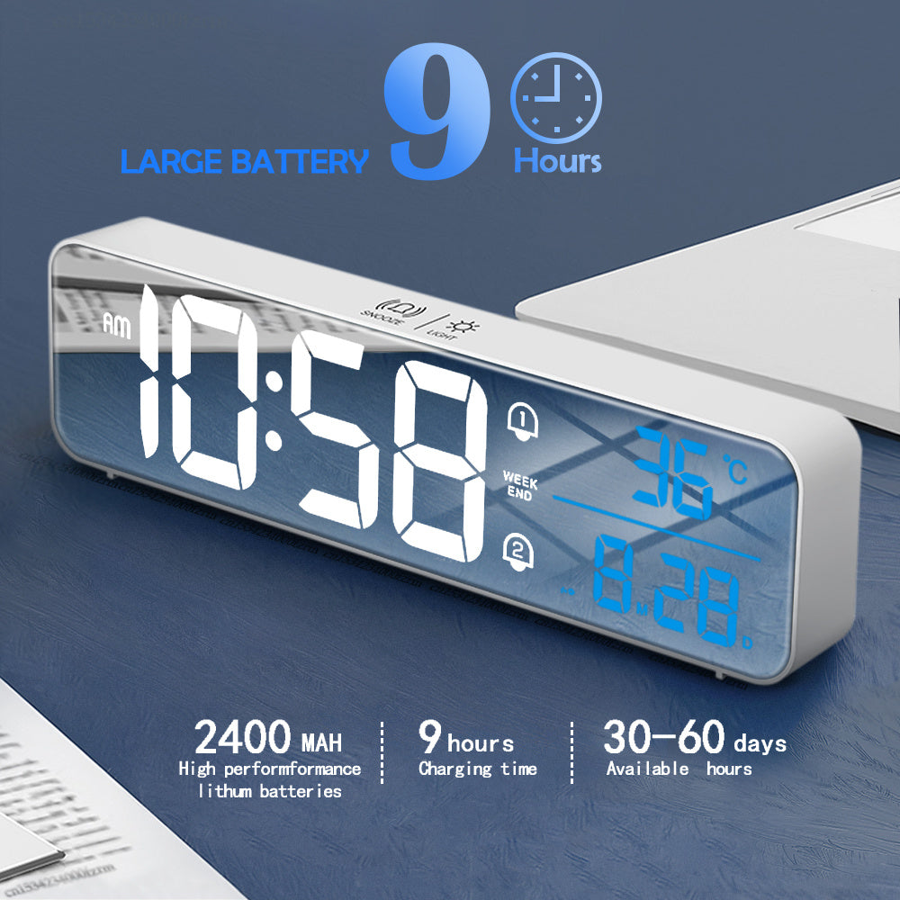 Music LED Digital Alarm Clock with Temperature & Date Display