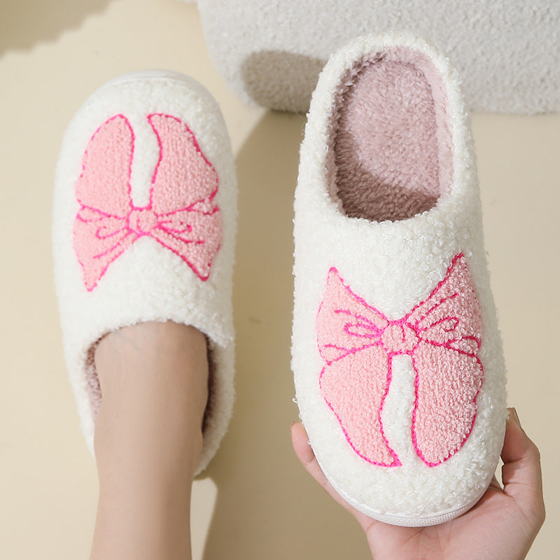 Cute Pretty Bow Cotton Slippers
