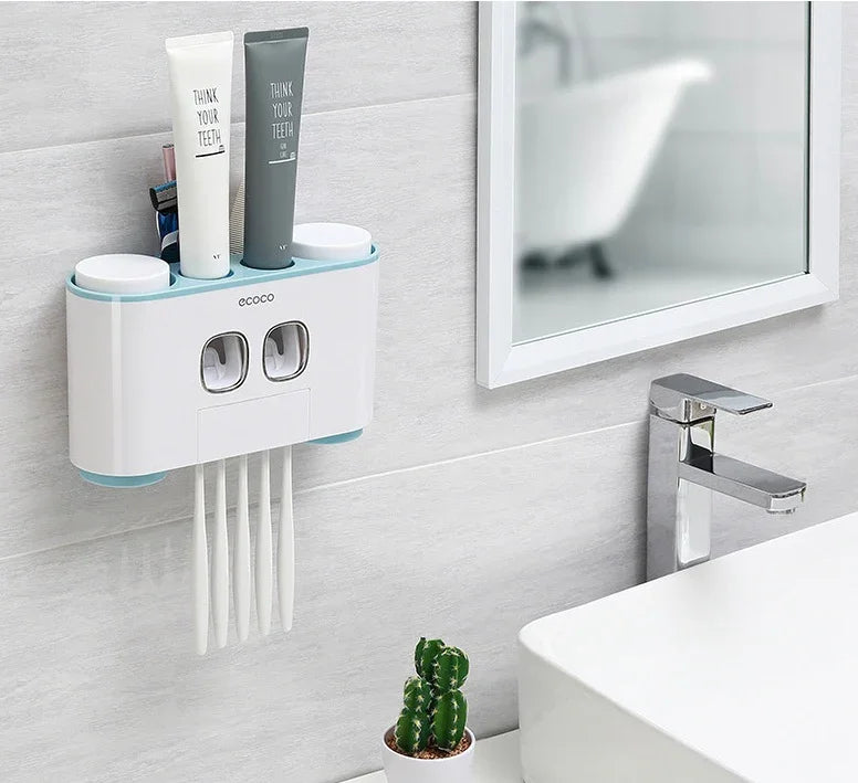Toothbrush and Toothpaste Holder – Wall-Mounted, Minimal Bathroom Organizer - Shop Modiqa