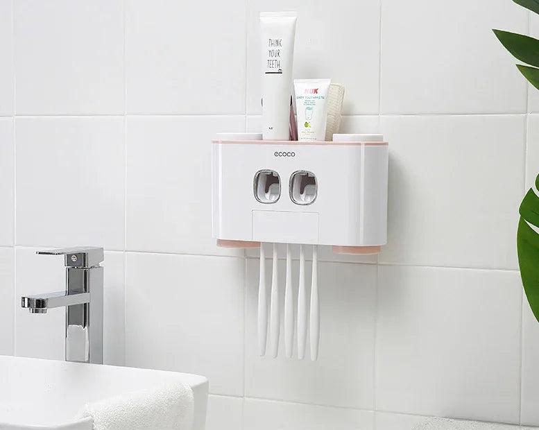 Toothbrush and Toothpaste Holder – Wall-Mounted, Minimal Bathroom Organizer - Shop Modiqa