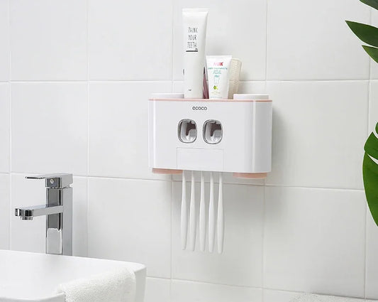 Toothbrush and Toothpaste Holder – Wall-Mounted, Minimal Bathroom Organizer - Shop Modiqa