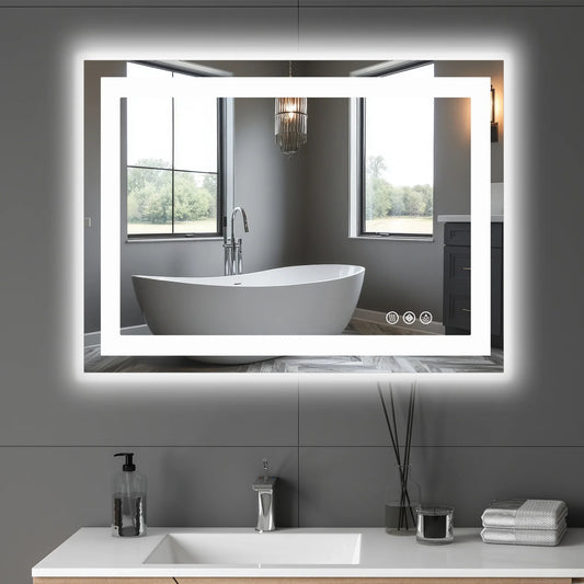 Aesthetic LED Vanity Mirror – 3 Lighting Modes, Touch Sensor, Anti-Fog - Shop Modiqa