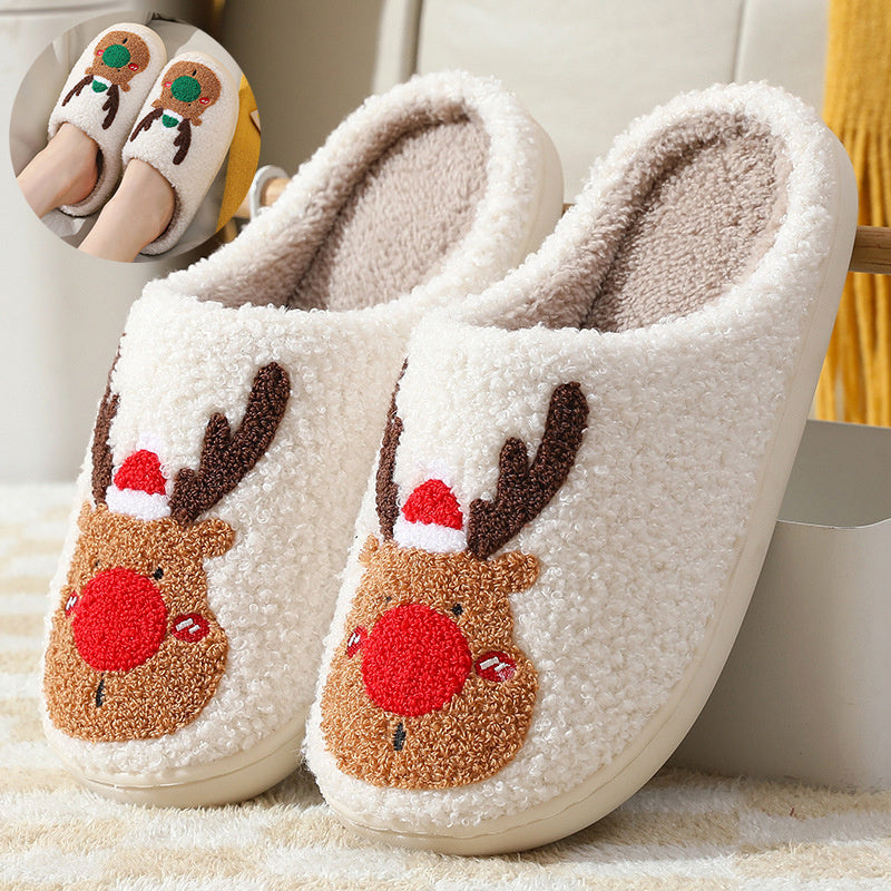 Christmas Elk Soft Cozy Bedroom Slipper