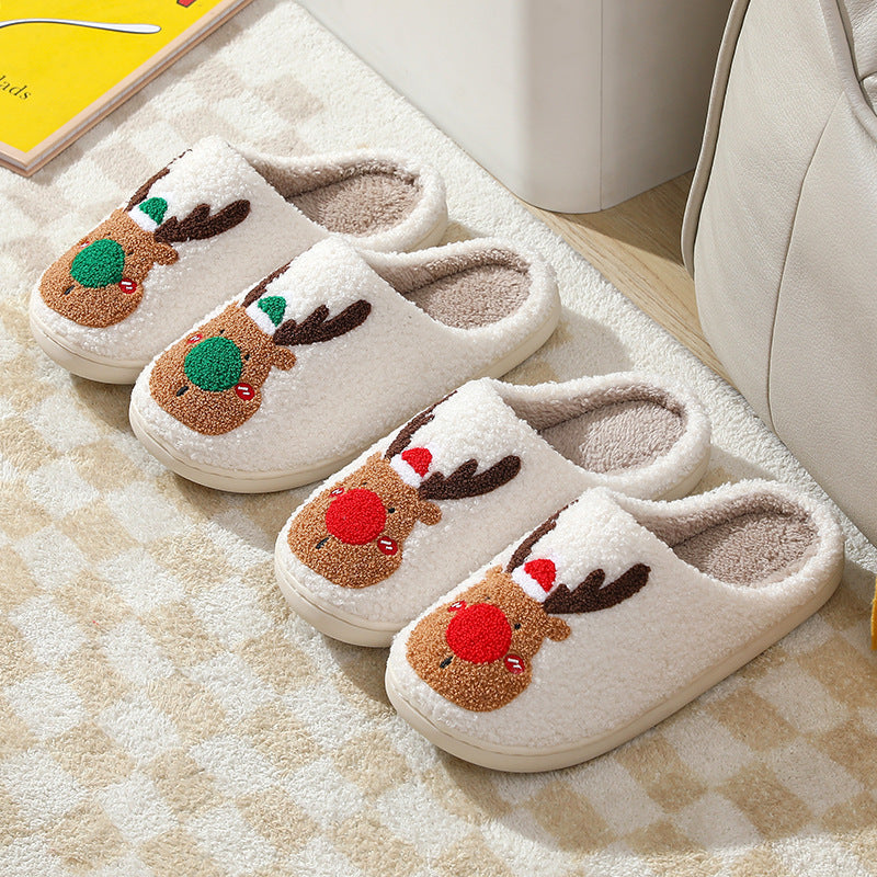 Christmas Elk Soft Cozy Bedroom Slipper