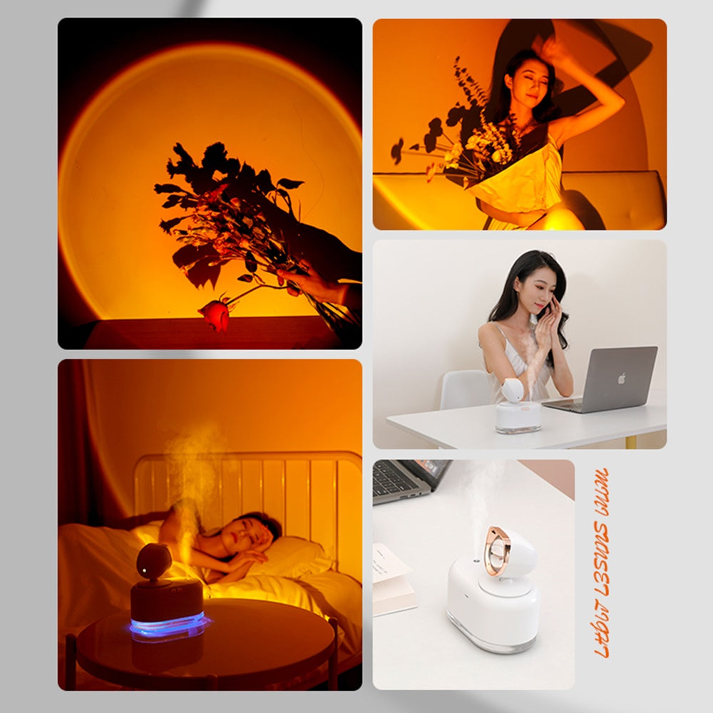 2 In 1 Mini Wireless Sunset Lamp and Air Humidifier - Shop Modiqa