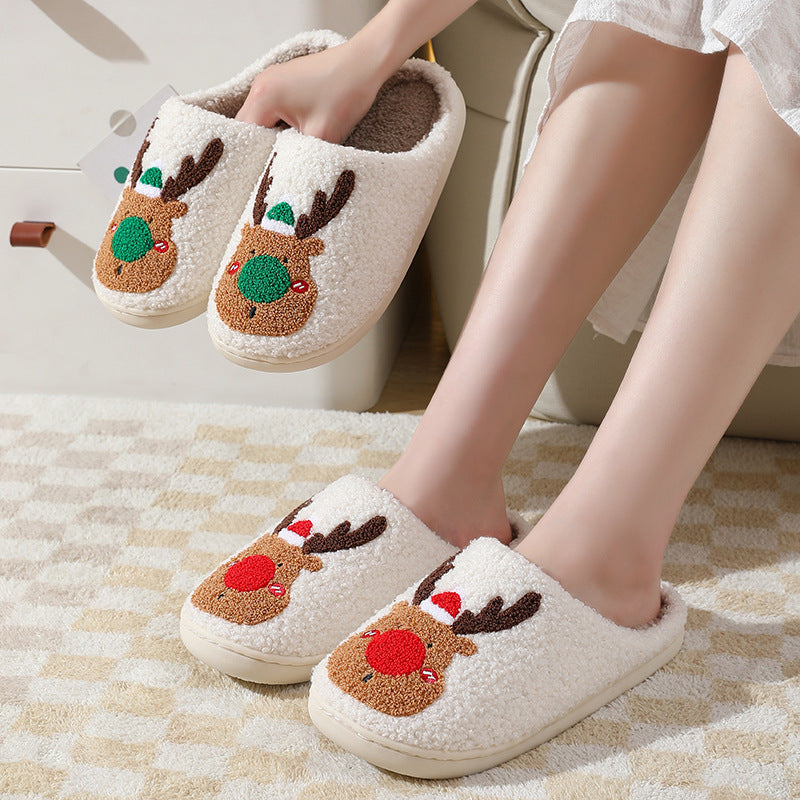 Christmas Elk Soft Cozy Bedroom Slipper