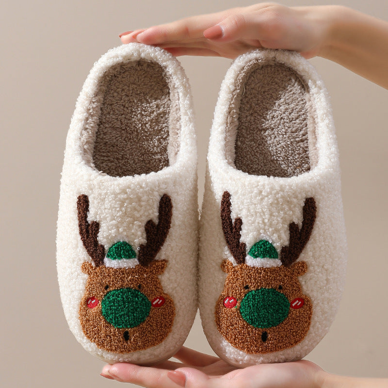 Christmas Elk Soft Cozy Bedroom Slipper