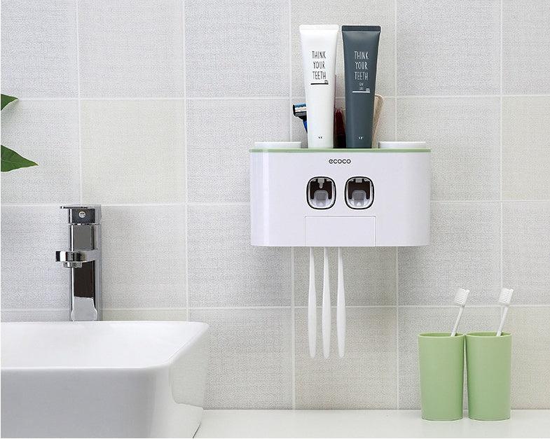 Toothbrush and Toothpaste Holder – Wall-Mounted, Minimal Bathroom Organizer - Shop Modiqa