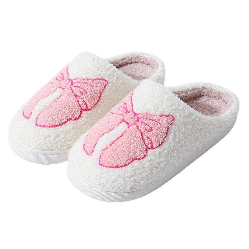 Cute Pretty Bow Cotton Slippers