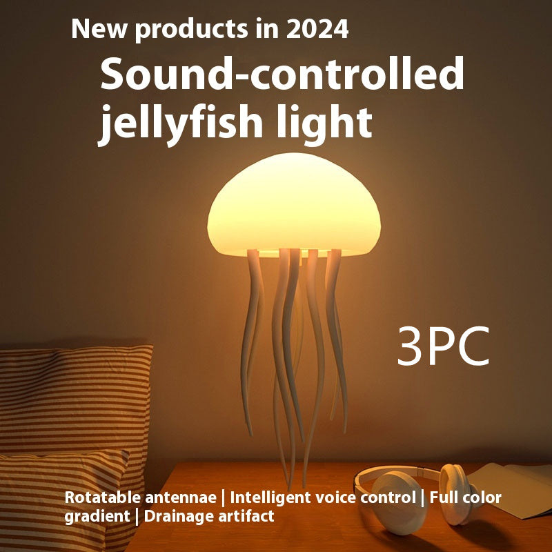 Portable LED Jellyfish Night Light For Bedside Desk