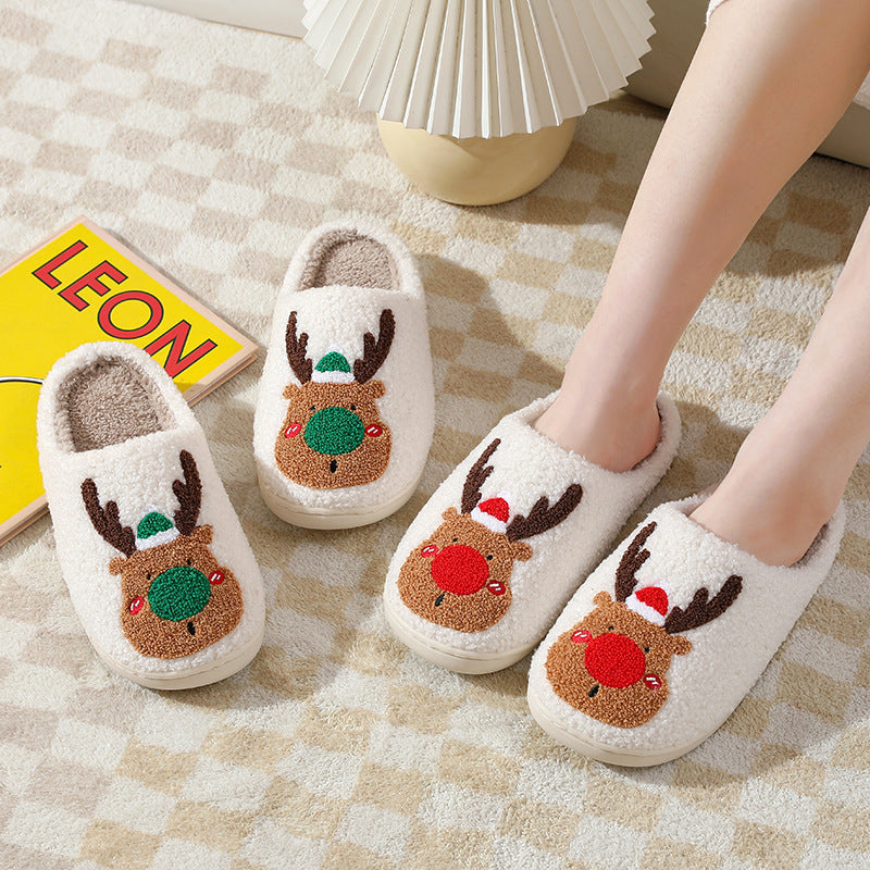 Christmas Elk Soft Cozy Bedroom Slipper