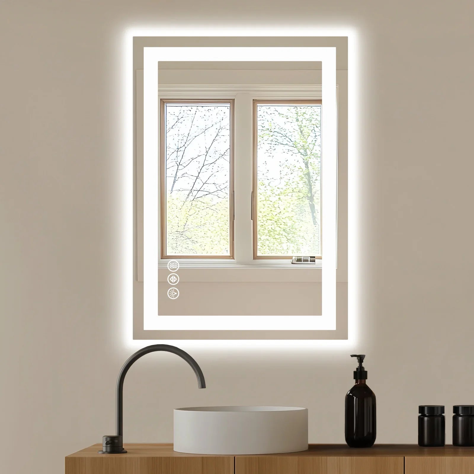 Aesthetic LED Vanity Mirror – 3 Lighting Modes, Touch Sensor, Anti-Fog - Shop Modiqa
