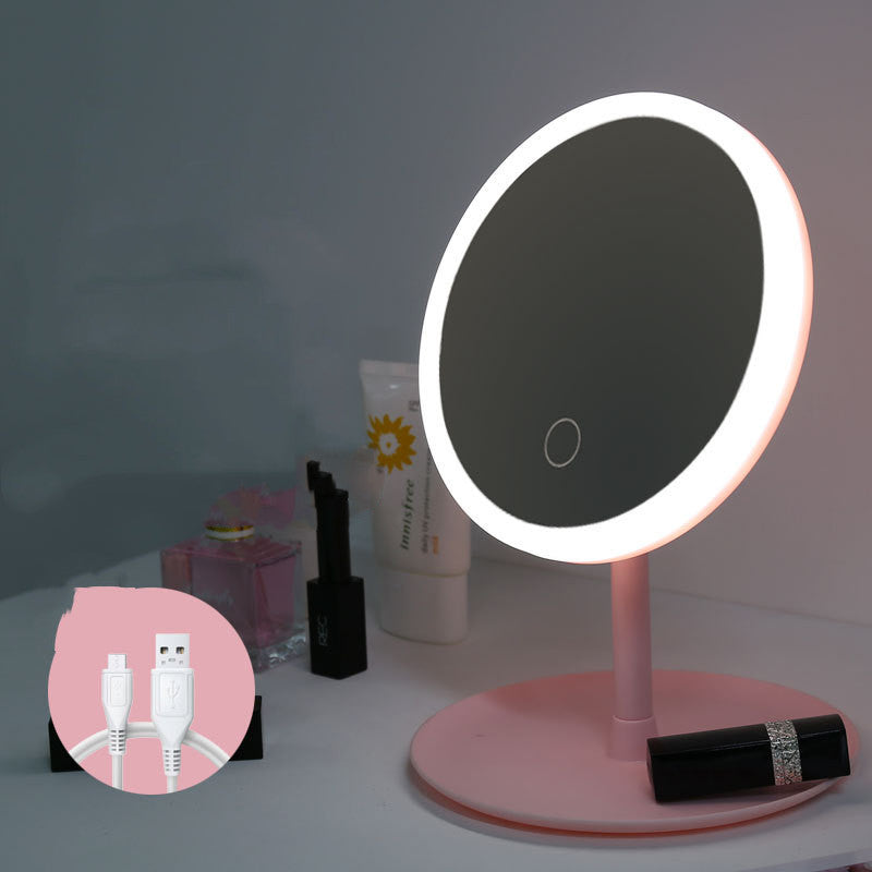 LED Folding Dressing Mirror With Lamp Table