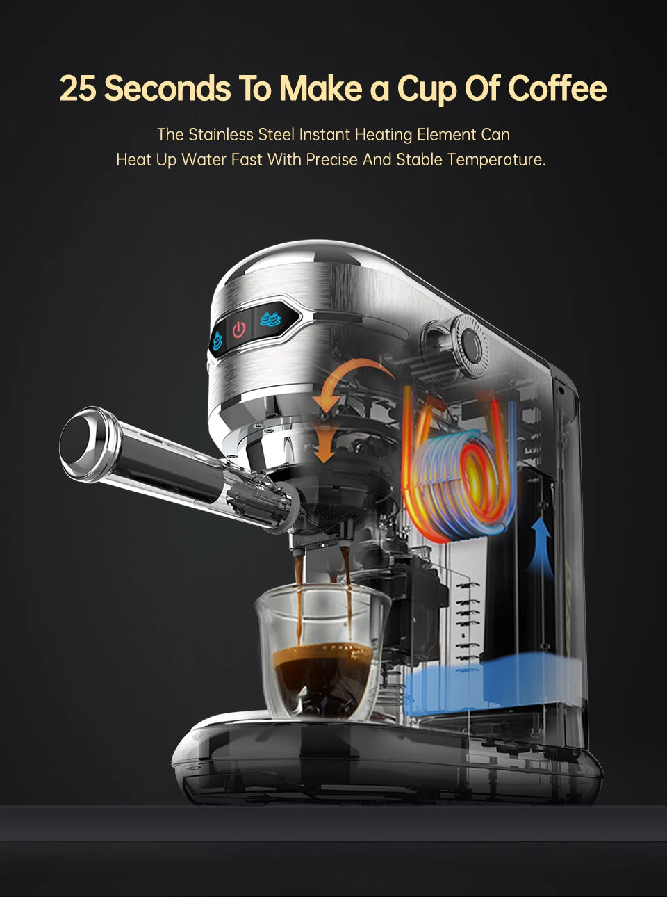 HiBREW H11 20 Bar Semi-Automatic Espresso Machine