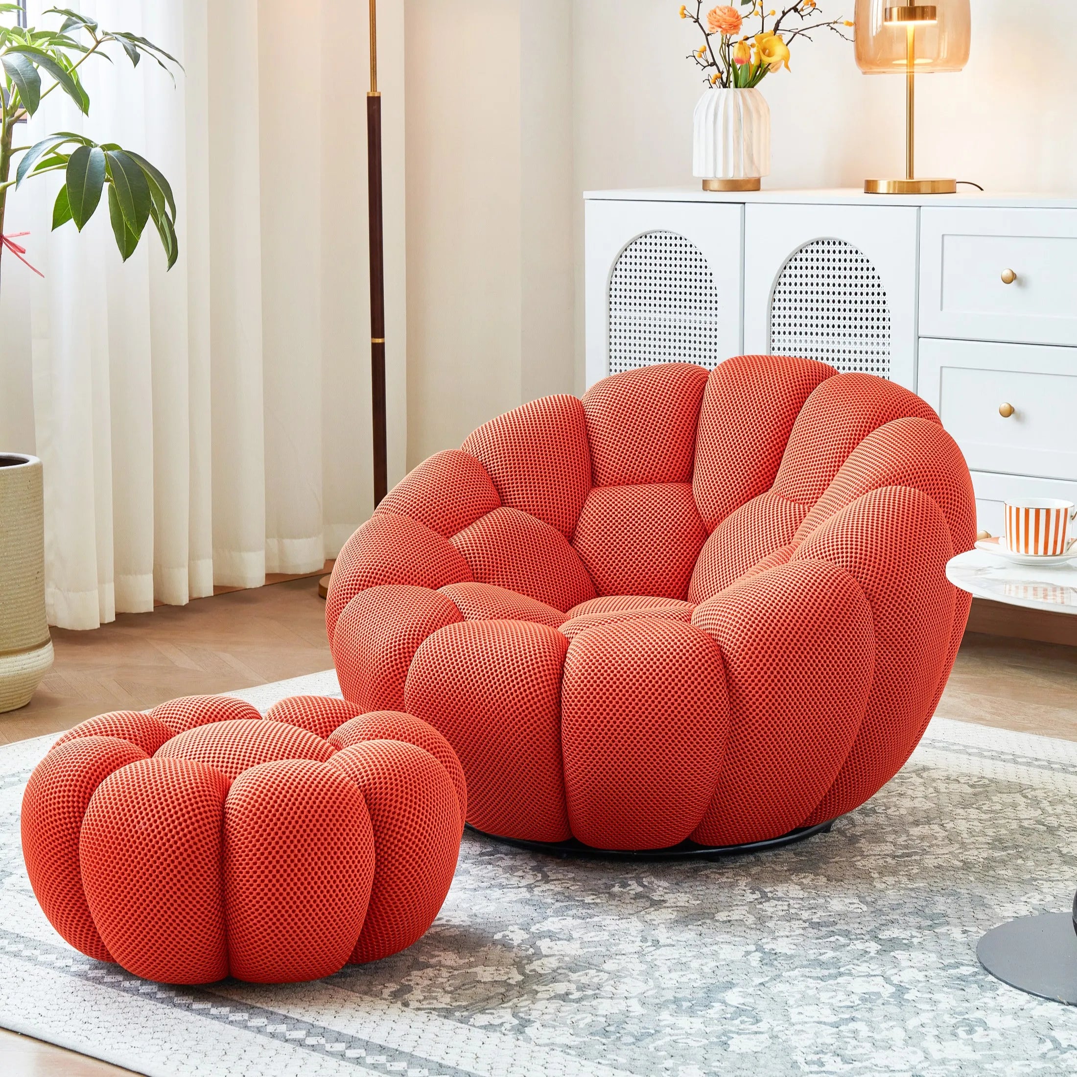 Pumpkin Lazy Sofa, Minimalist Rochburg Football Sofa