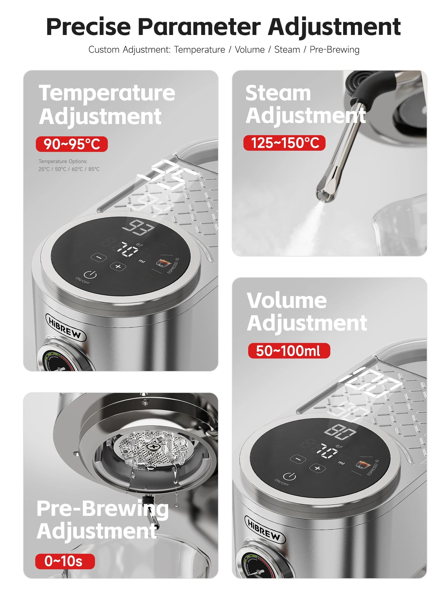 HiBREW H13 20bar Semi-automatic Espresso Machine