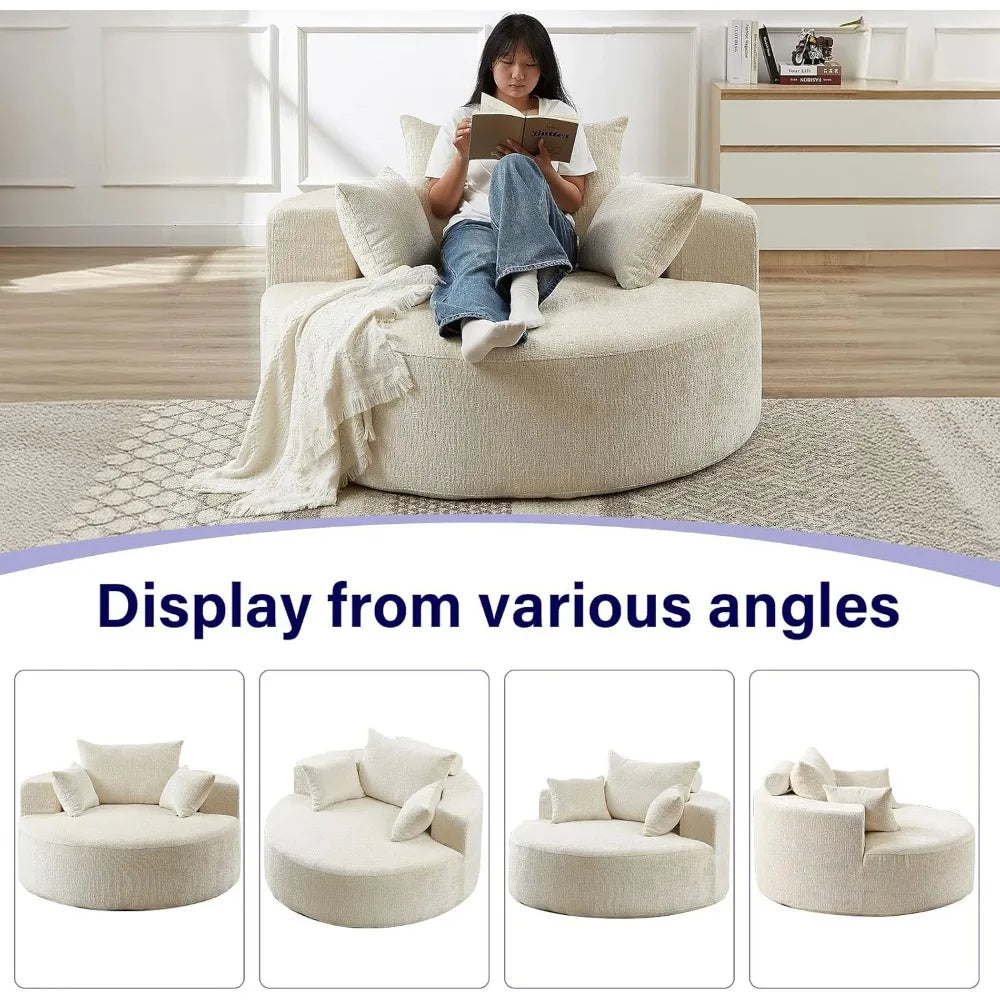 Chenille Modern Sleeper and Lounge Chair