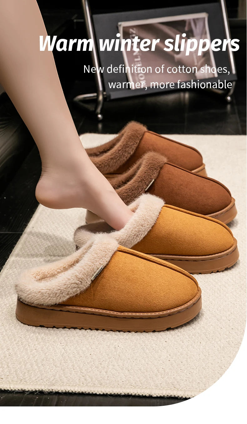 Fashion Unisex Fluffy Slippers for Autumn and Winter