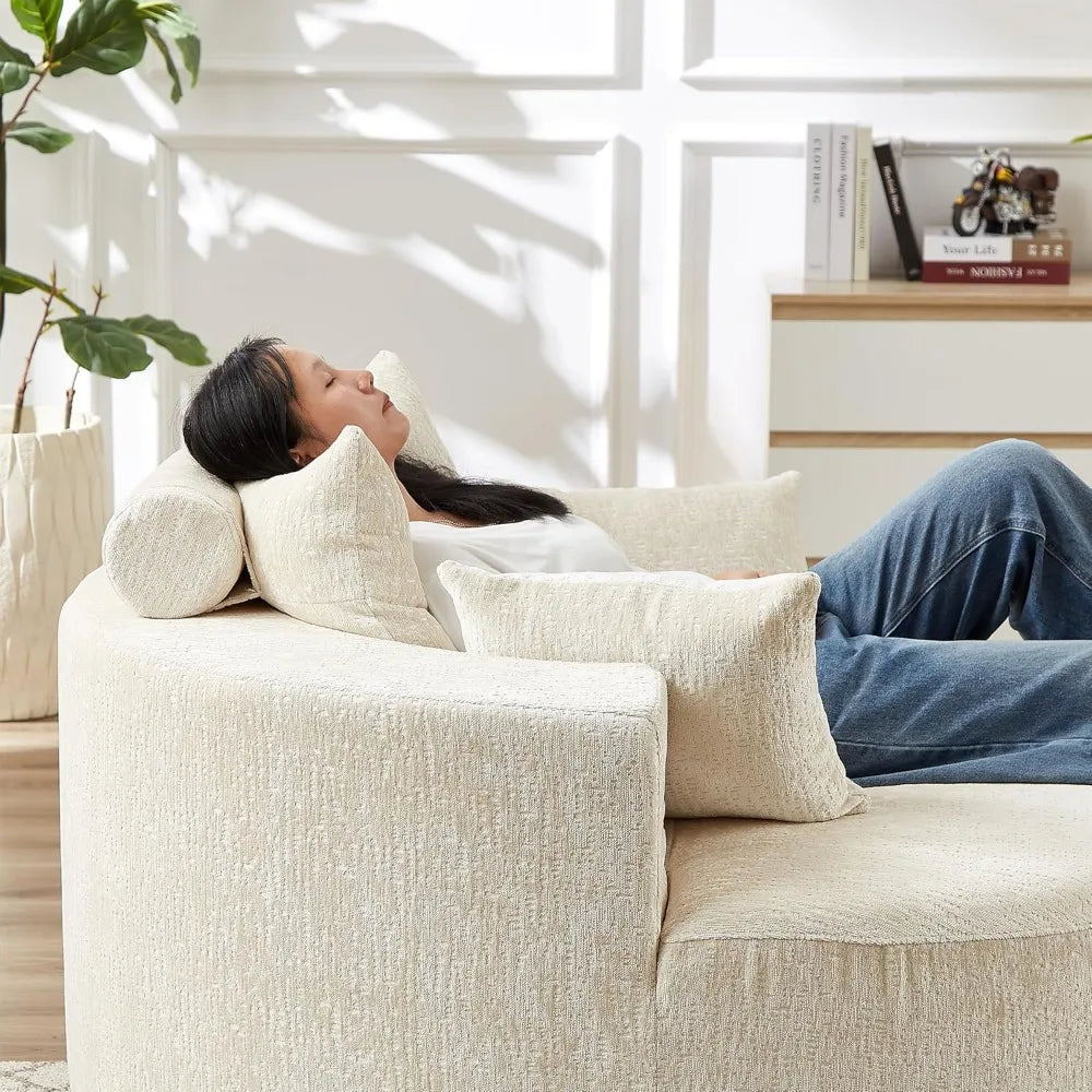 Chenille Modern Sleeper and Lounge Chair