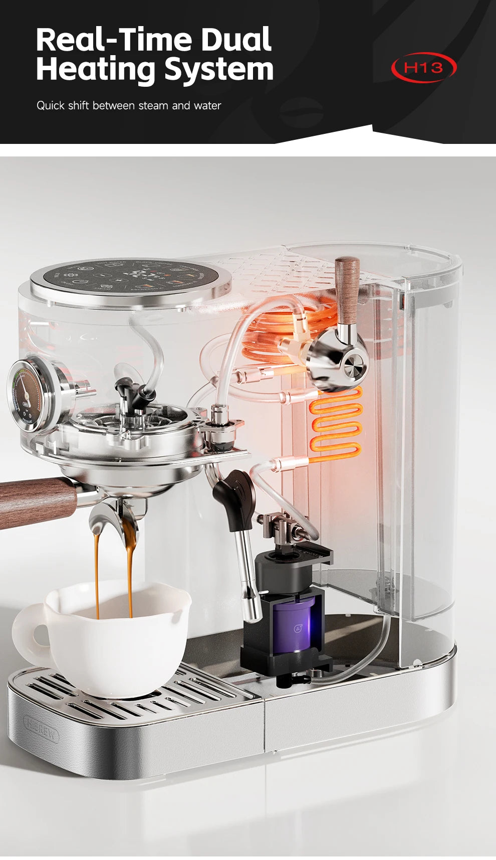 HiBREW H13 20bar Semi-automatic Espresso Machine