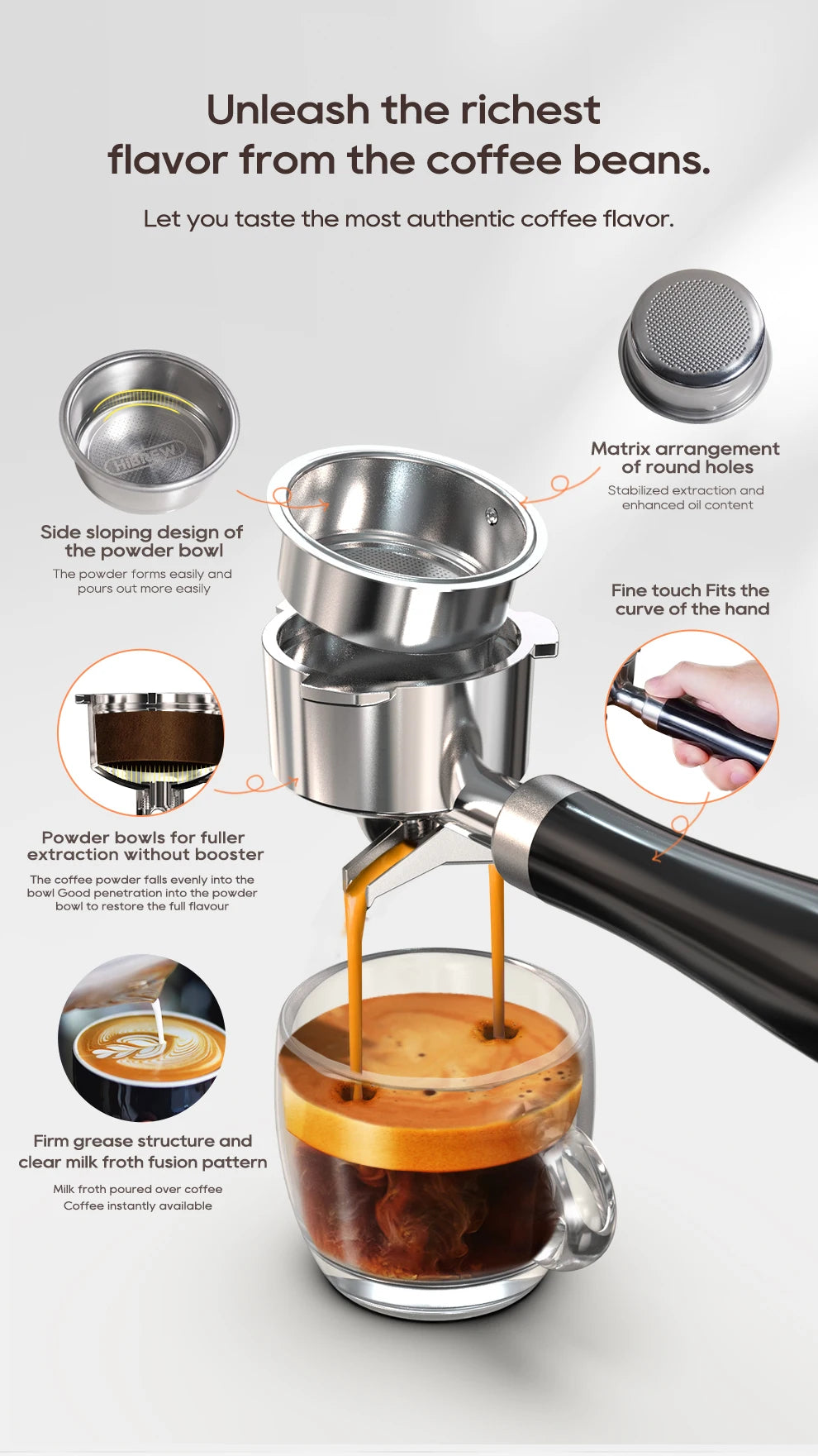 HiBREW 20Bar Semi-Automatic Espresso Machine