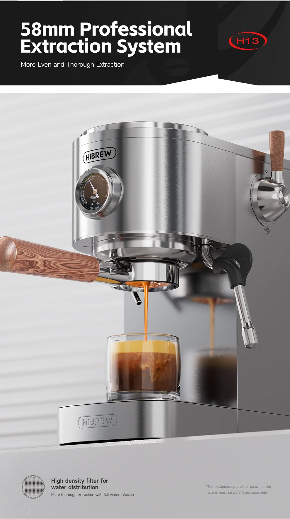 HiBREW H13 20bar Semi-automatic Espresso Machine
