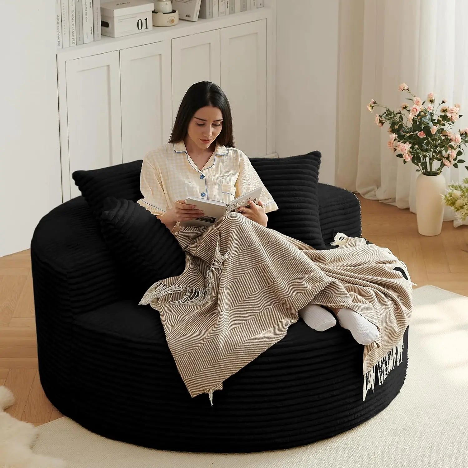 Chenille Modern Sleeper and Lounge Chair