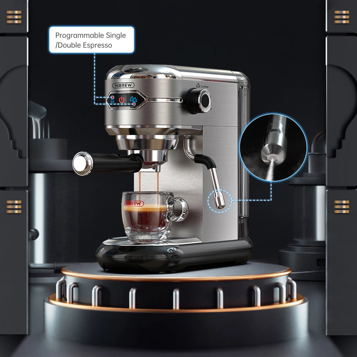 HiBREW H11 20 Bar Semi-Automatic Espresso Machine