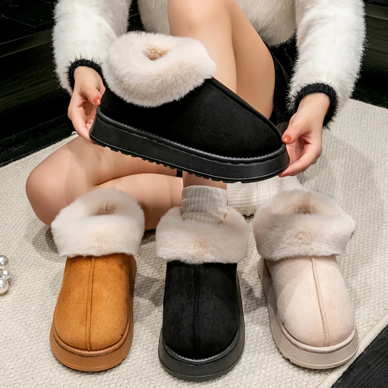 Plush Faux Fur Fashion Snow Boots
