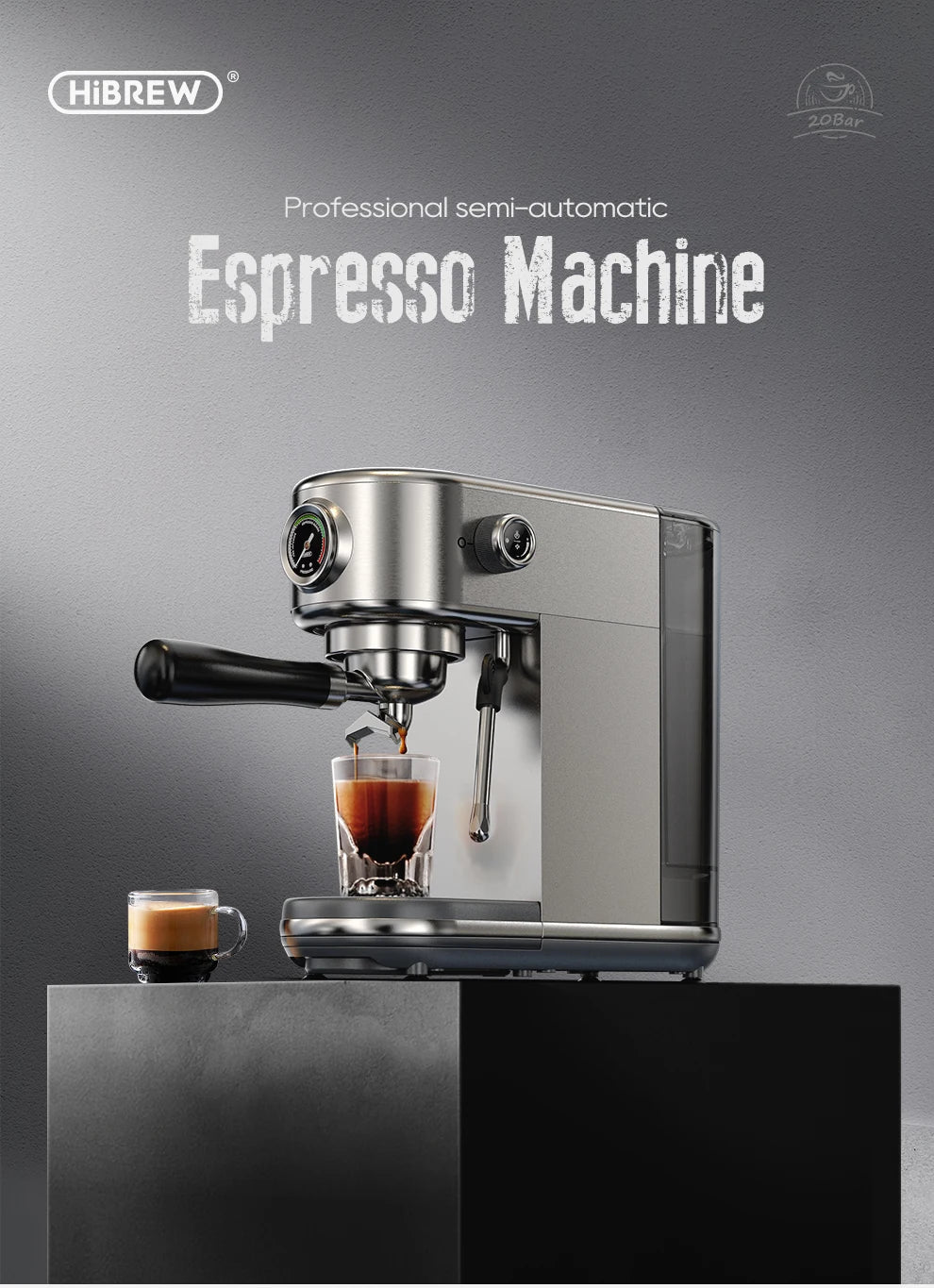 HiBREW 20Bar Semi-Automatic Espresso Machine