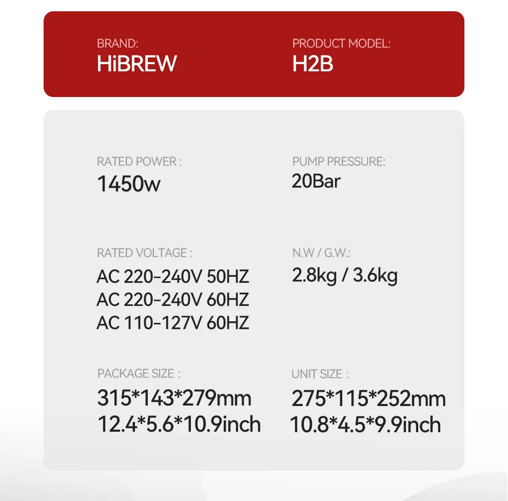 HiBREW H2B 5 in 1 Coffee Machine 20Bar