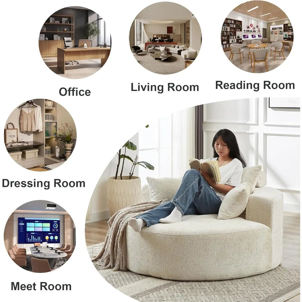 Chenille Modern Sleeper and Lounge Chair