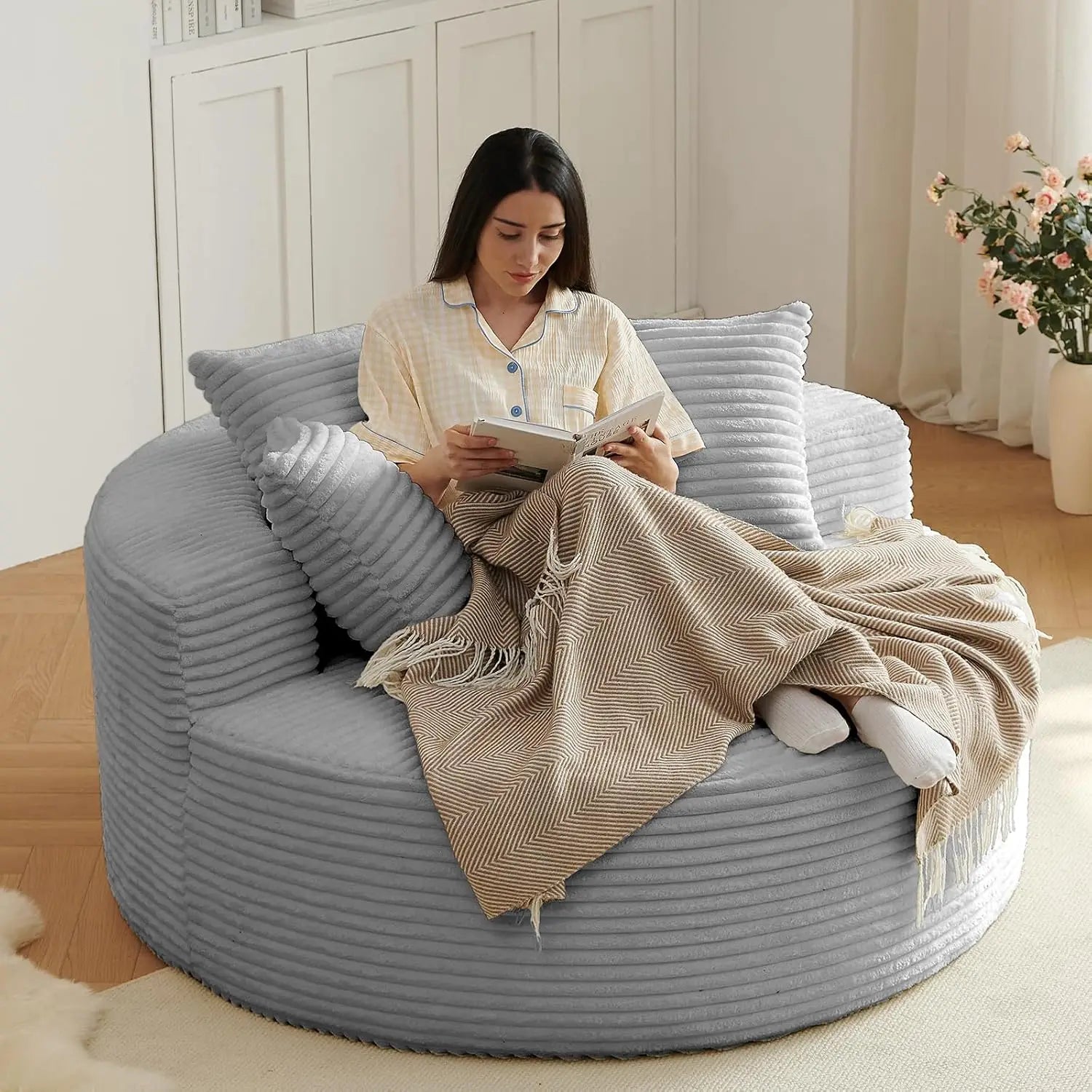 Chenille Modern Sleeper and Lounge Chair