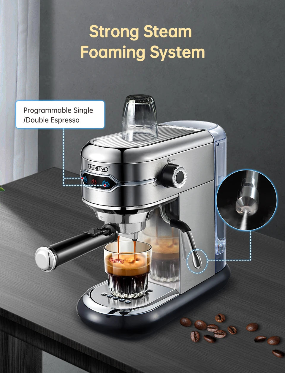 HiBREW H11 20 Bar Semi-Automatic Espresso Machine