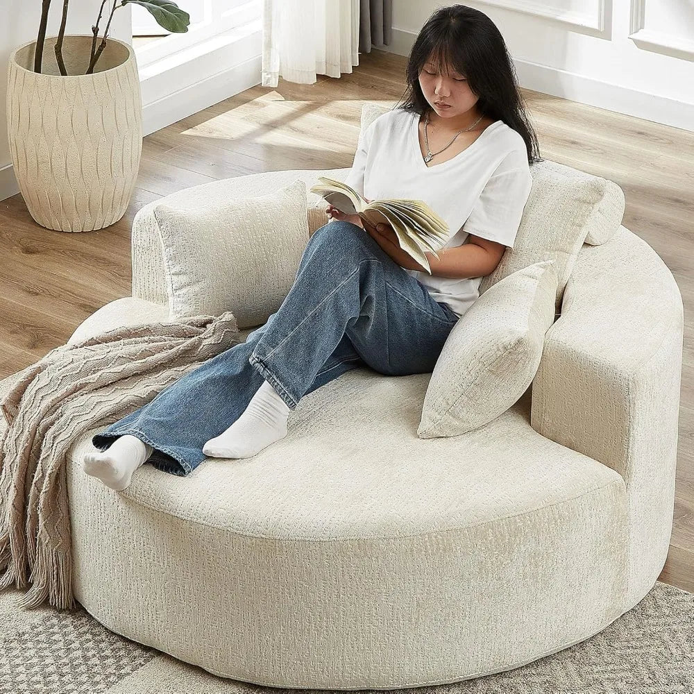 Chenille Modern Sleeper and Lounge Chair