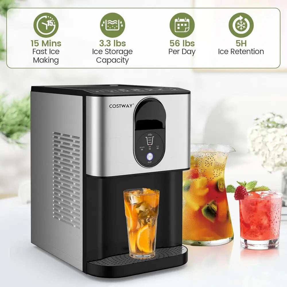 Costway Pebble Ice Dispenser with Self-Cleaning