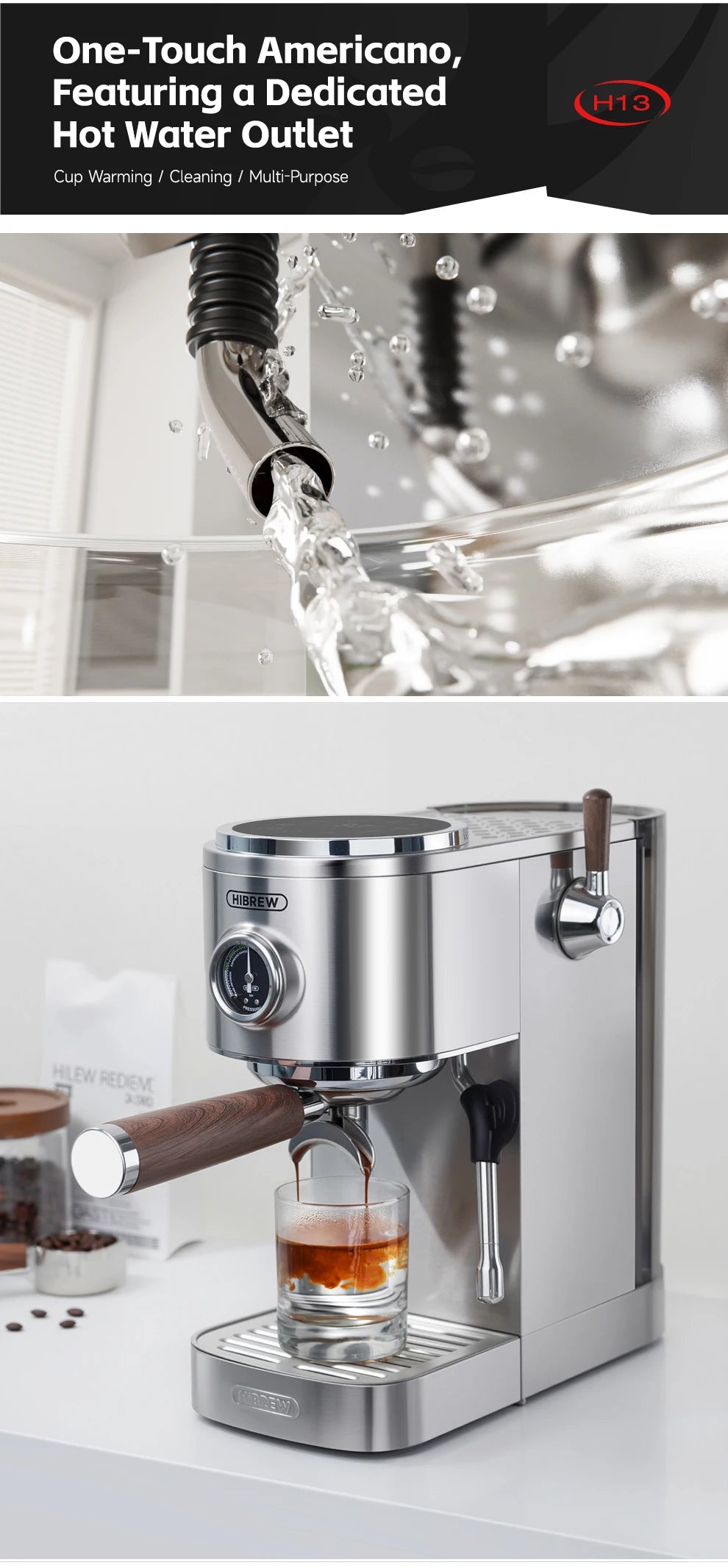 HiBREW H13 20bar Semi-automatic Espresso Machine