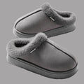 Plush Fleece Lined Cotton Slippers with Soft Sole